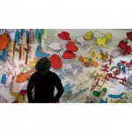 Anto Lloveras with drawings of his trilby hat.