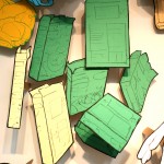 Drawings of a cereal packet.